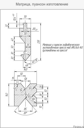 Матрица для листогиба чертеж
